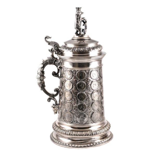 A large silver coin tankard from Berlin