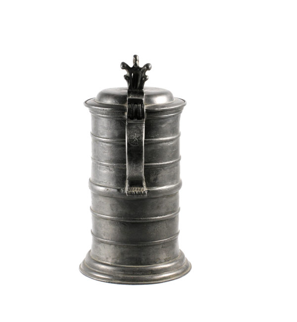 A pewter cylinder jug from Austria